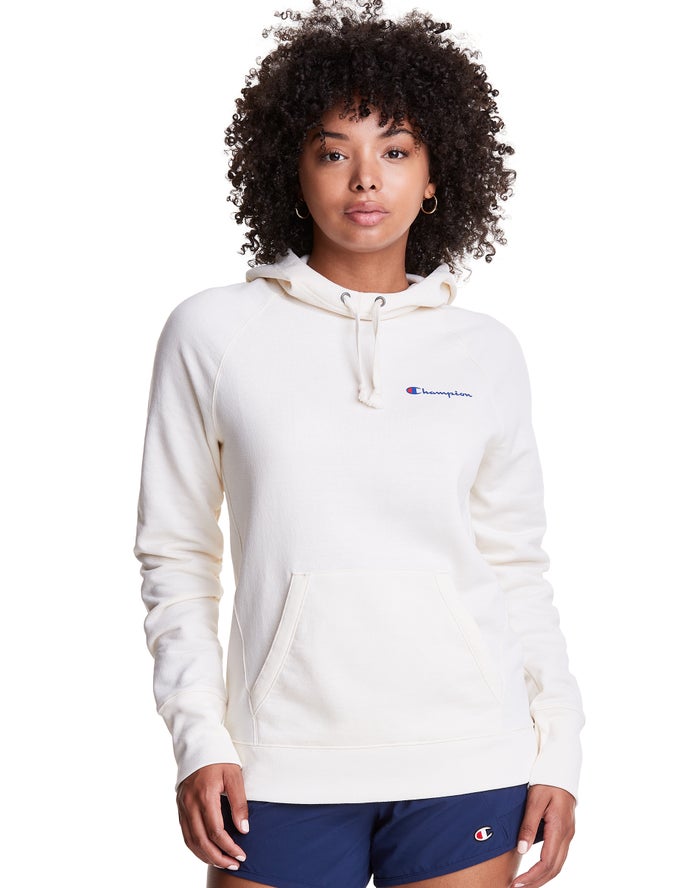 Champion Powerblend Script Logo Hoodie Dames - Wit - Belgie 6825CKPZN